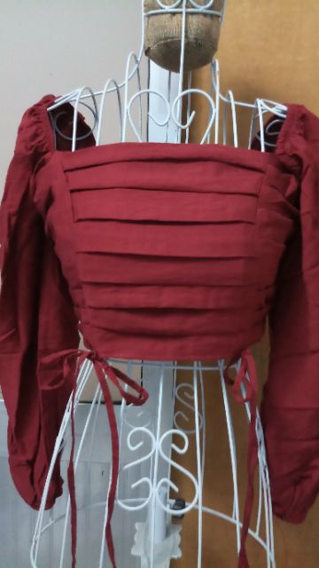 Áo croptop nhún xếp ly ngang kèm ảnh thật | BigBuy360 - bigbuy360.vn