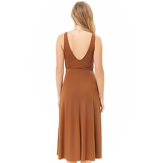 Váy skater midi FOREVER21 coffee