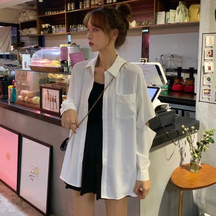 Áo Sơ Mi Trắng Dài Tay Thời Trang Nữ Tính