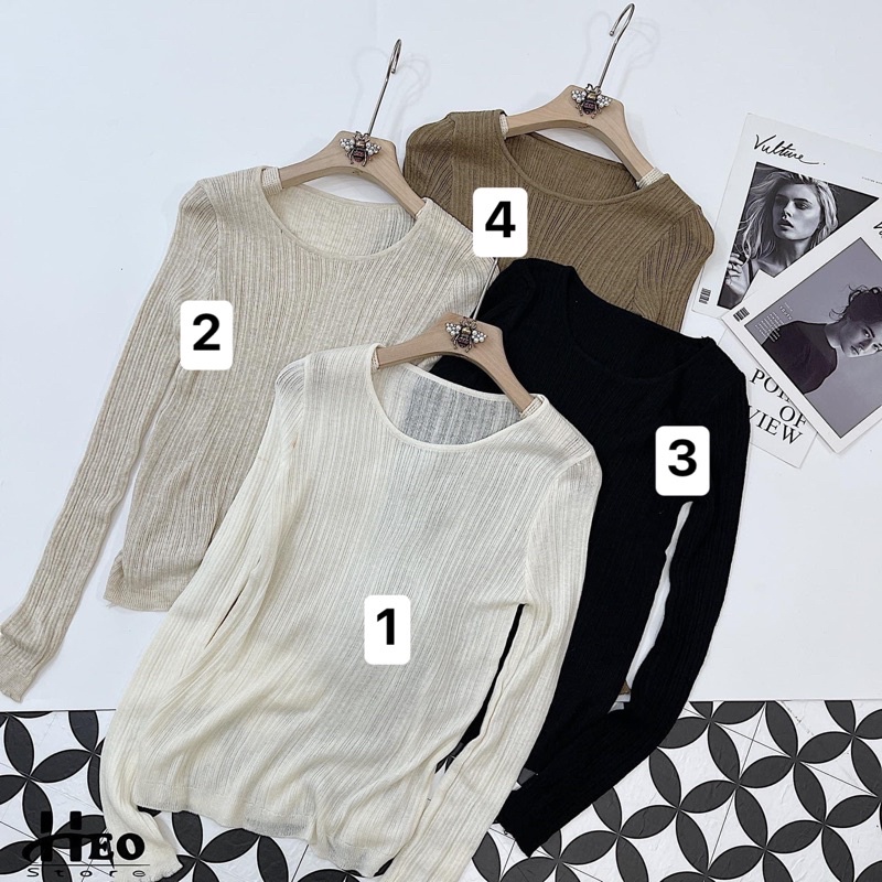 [ CÓ ẢNH THẬT + VIDEO TỰ QUAY ] Áo Dài Tay Chất Len Mỏng Phối Đồ Cực Xinh | BigBuy360 - bigbuy360.vn