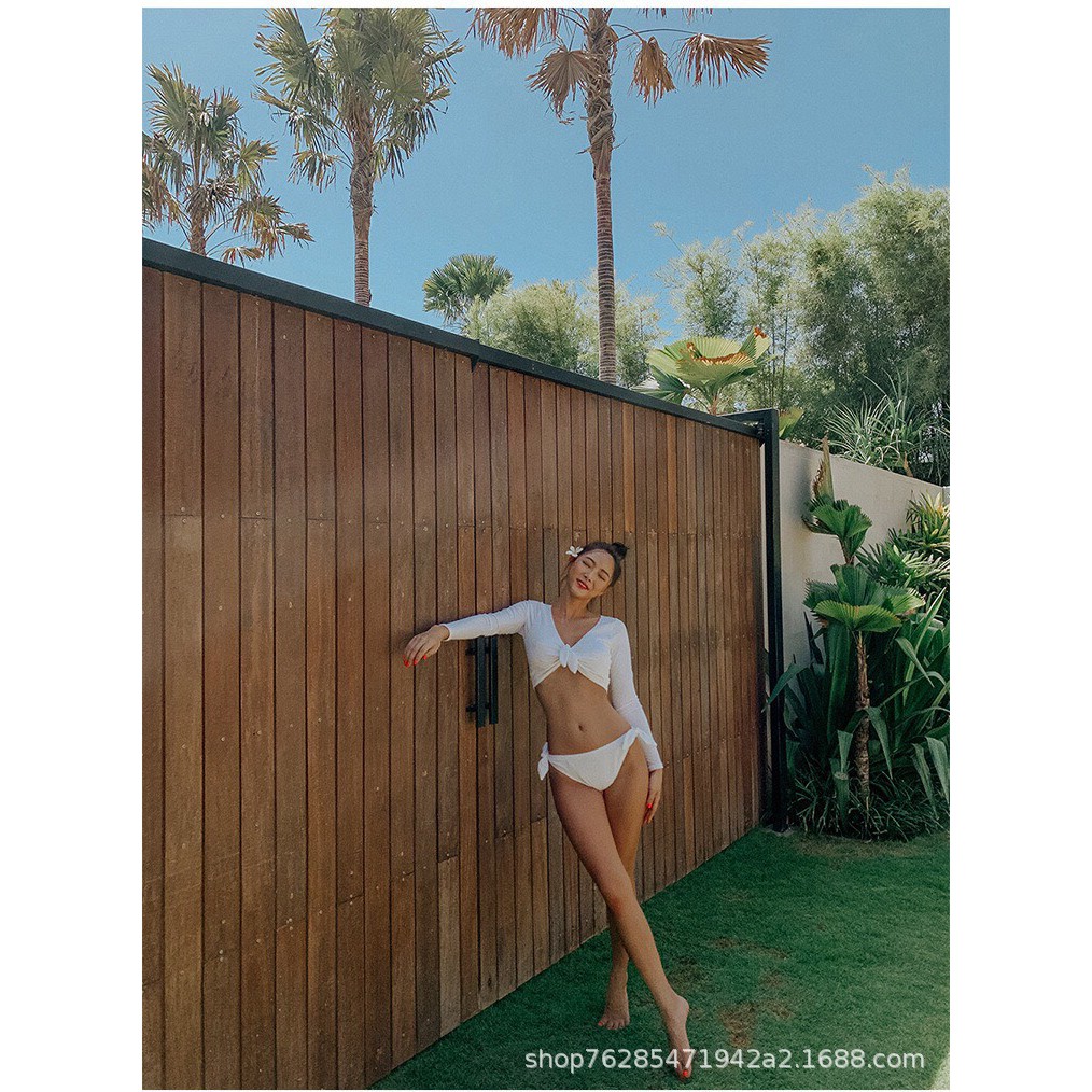 Bikini Bộ Đồ Bơi Nữ 2 Mảnh Sexy Nơ Trắng Hot Girl Uzzlang Hàn Quốc | BigBuy360 - bigbuy360.vn