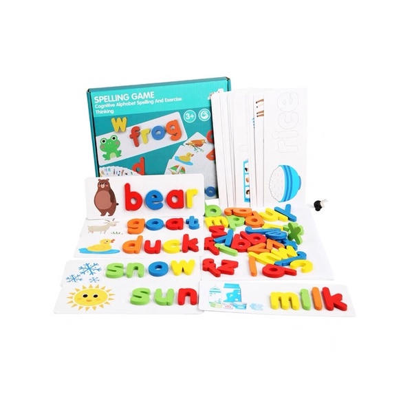 Bộ ghép chữ cái tiếng Anh 3D - Đồ chơi giáo dục gỗ cho bé