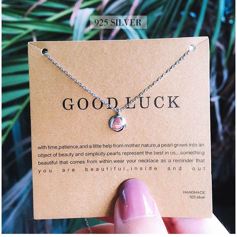 Dây chuyền nữ mạ bạc 925 hạt đậu may mắn thời trang hàn quốc trang sức CINLA DC001