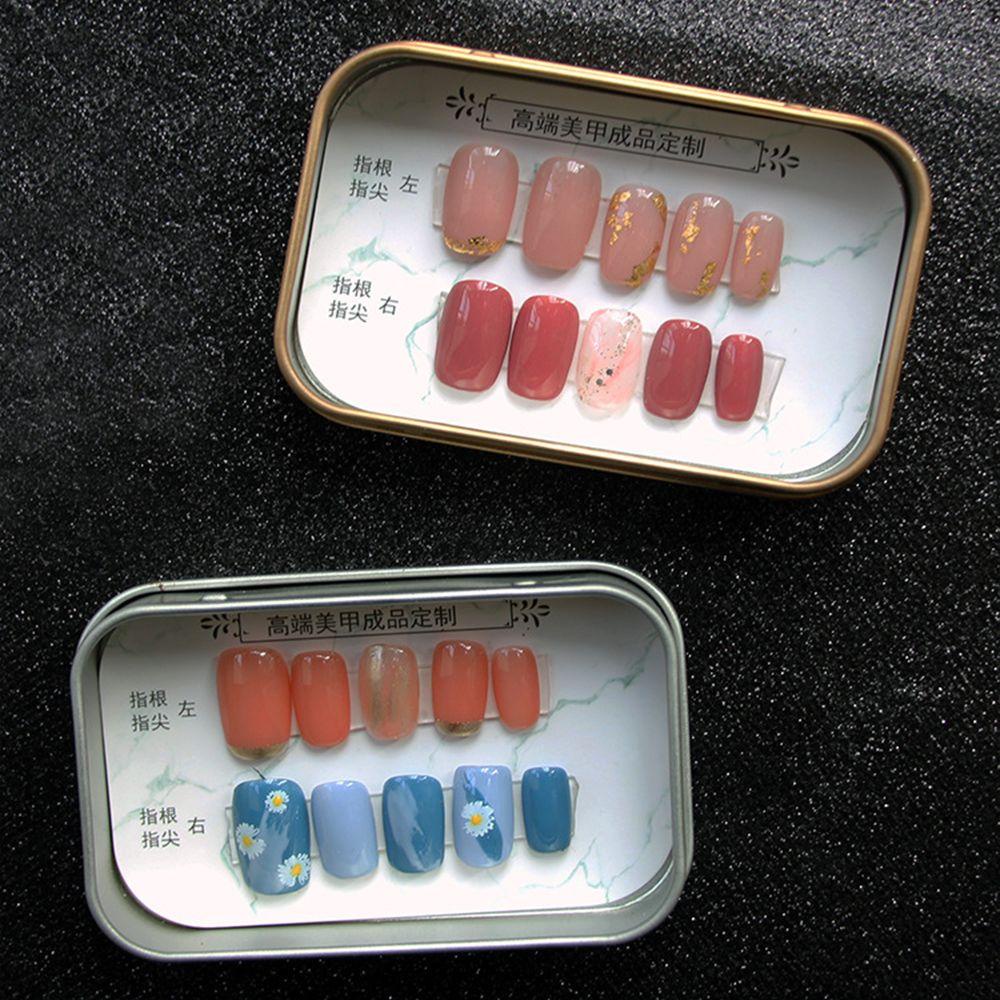 OCEANMAP Hộp Sắt Đựng Móng Giả Hình Chữ Nhật Đứng