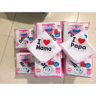Sét 10 khăn xô sữa xuất nhật i love papa/mama 2 lớp