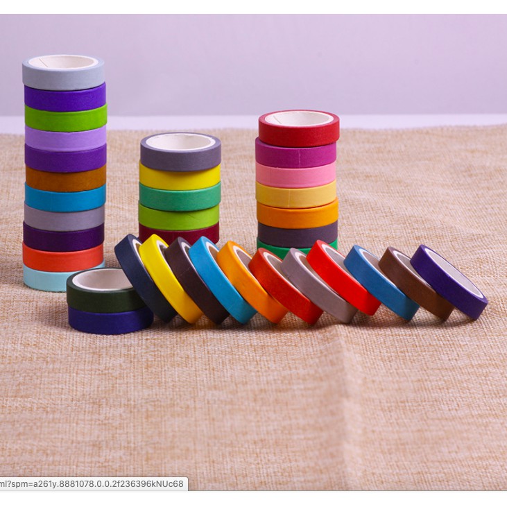 Z0608 Băng Keo Cầu Vồng Trang Trí Diy, Washi Tape Dài 4 Mét Bukao