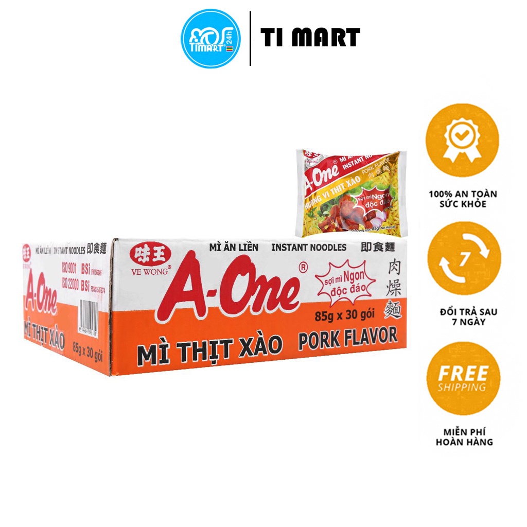 [TI MART] Thùng 30 gói mì A-One thịt xào 85g