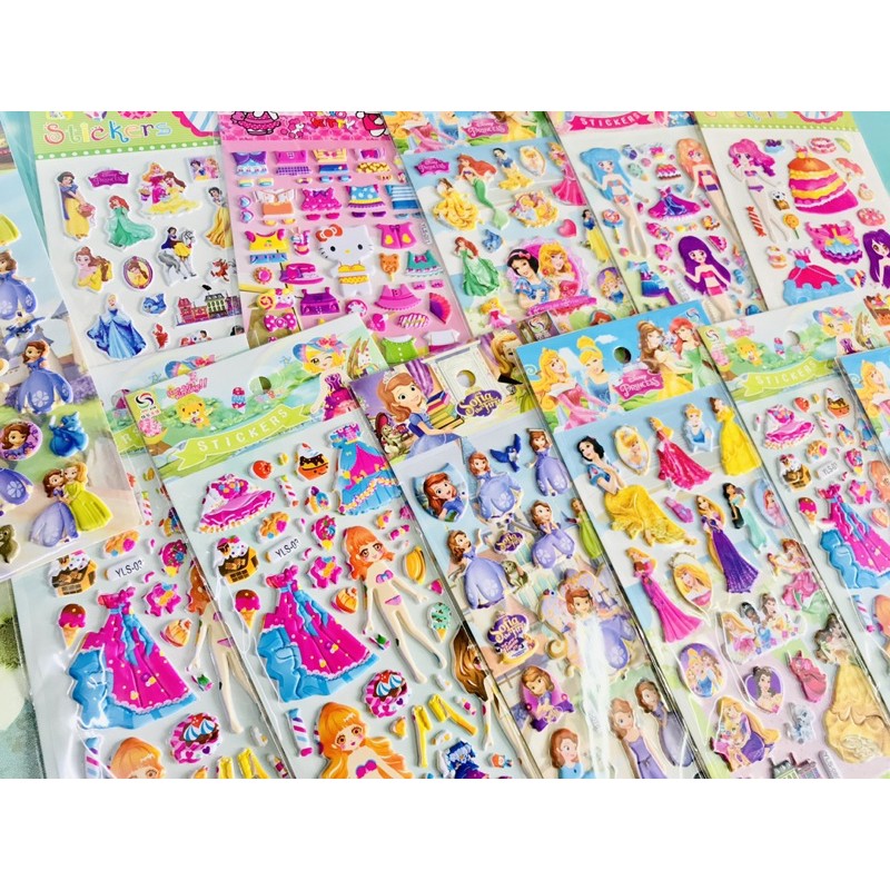 Combo 2 tờ tranh dán sticker 3D cho bé cực cute