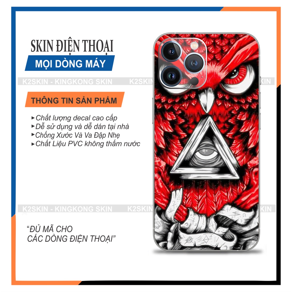 Miếng dán Skin cho Android và  Iphone 6/7/8/x/xs/11/12pro/13promax/13/13pro ( Mã skin 017)