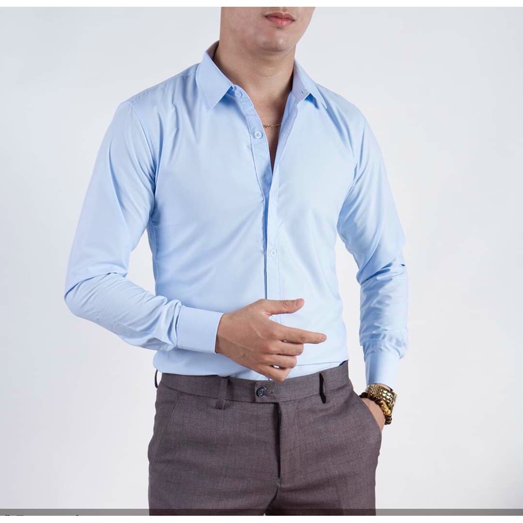 Áo sơ mi nam nữ dài tay unisex sơ mi form rộng vải lụa thái chống bai xù KJ | BigBuy360 - bigbuy360.vn