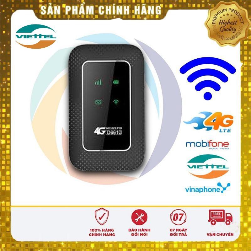 Bộ phát sóng wifi 4G từ sim-Cục phát wifi mini cầm tay -Phát wifi 4G LTE D6610 Hàng hiệu Viettel,tốc độ cực cao 150 Mbps