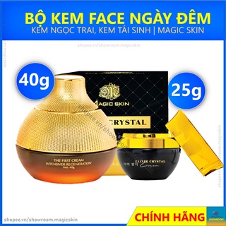 Bộ kem dưỡng ngày đêm magic skin 👍 kem tái sinh + kem ngọc trai 👍 trắng da mờ nám ✔ chính hãng