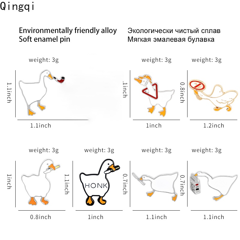 Huy hiệu cài áo Miss Zoe hình chú ngỗng hoạt hình đáng yêu