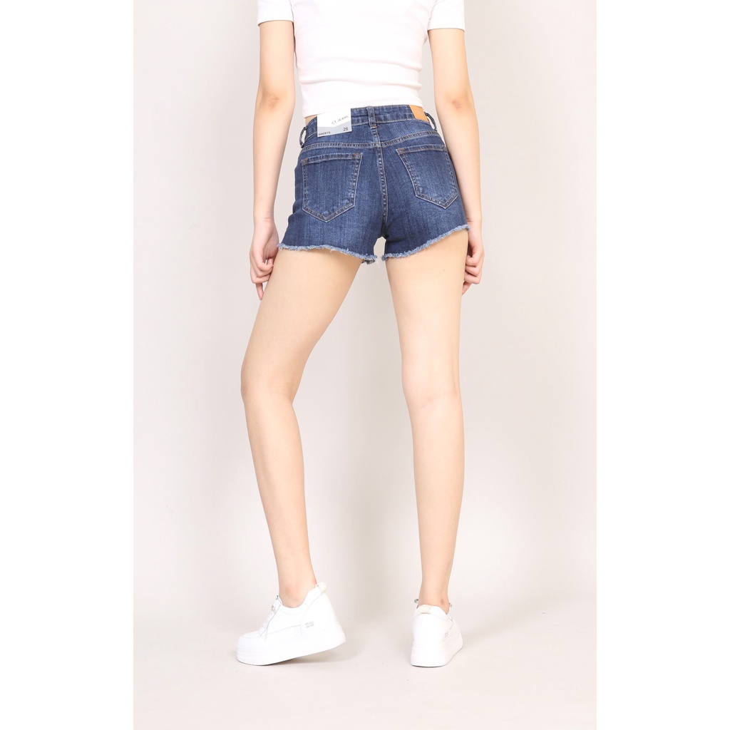 Quần Short Jean Nữ Thời Trang Rách To Gấu Tua Rua CT Jeans