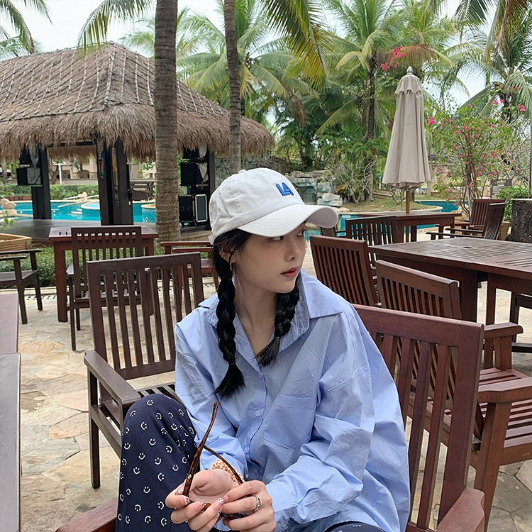 Mũ Lưỡi Trai Màu Trơn Thêu Chữ Phong Cách Hàn Quốc Thời Trang Xuân Hè Cho Nam Và Nữ