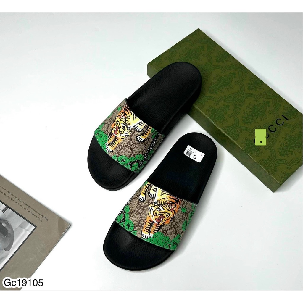 [Sẵn Hàng] Dép Quai Ngang GC Nam Nữ In Hình Hổ Cực Xịn - Dép Quai Ngang GC Nam Đế Cao Su Cực Bền