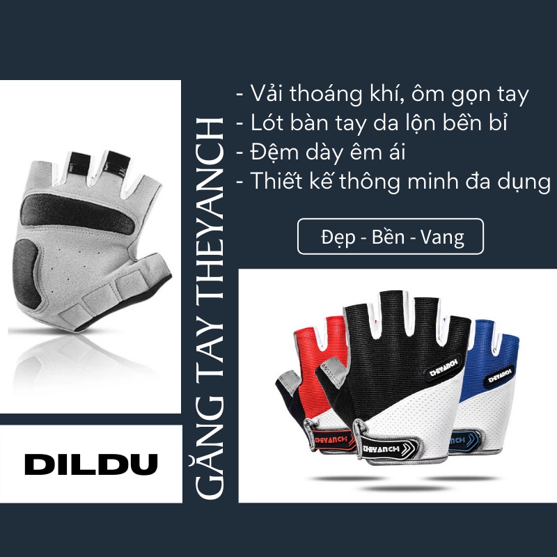 Găng Tay Cụt Ngón Da Lộn Cao Cấp, Đệm Gel Siêu Êm, Siêu Bền - Chạy Xe Máy, Xe Đạp, Tập Gym