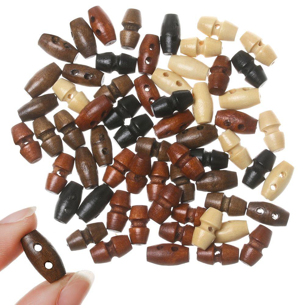 Risedot 20/40 cái nút sừng bằng gỗ phụ kiện mini 1/6 búp bê nhồi bông áo khoác khóa thủ công