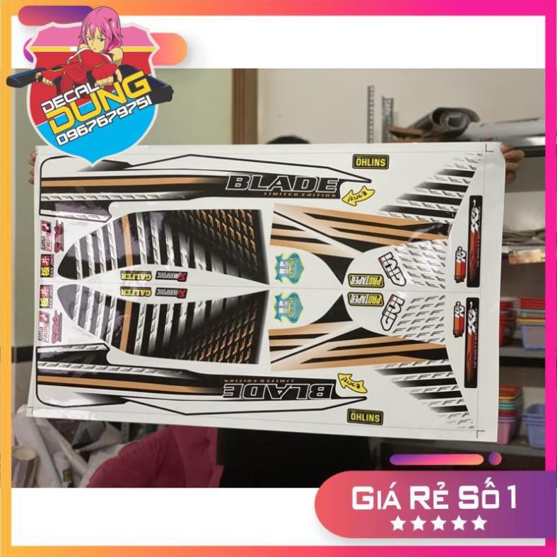 Tem xe honda wave blade 110 trắng đen