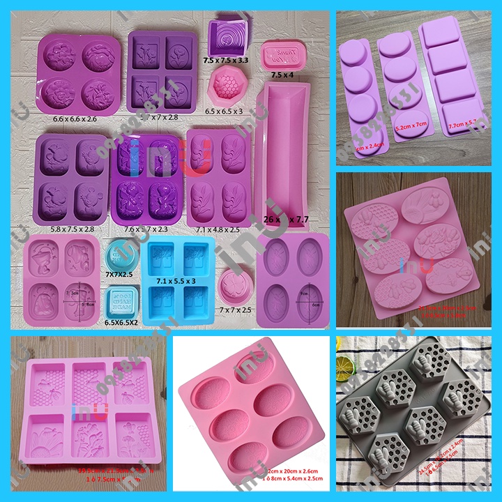 HCM - Khuôn silicon làm xà bông Handmade nhiều mẫu hình tròn vuông oval, mickey, bé thiên thần BSI