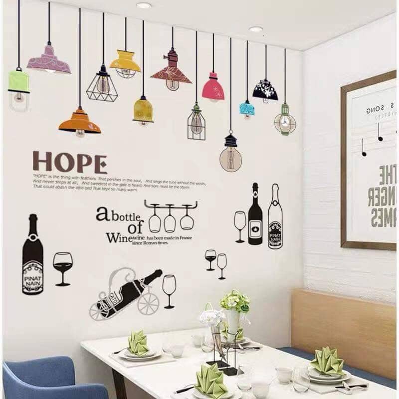 decal dán tường hoa combo