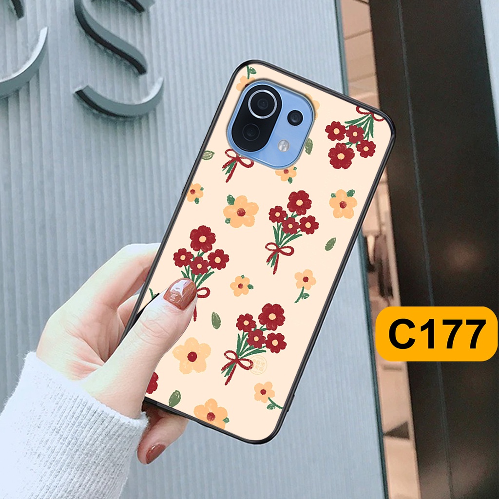 Ốp Xiaomi Mi 11 / Mi 11 Lite in hình hoa cỏ nhẹ nhàng,họa tiết caro xinh xắn.ốp lưng chống sốc