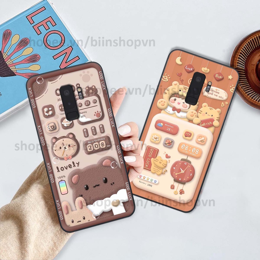 Ốp Samsung S9 / S9 Plus / S9+ in 3D icon gấu nổi siêu xinh, siêu đáng yêu, cá tính phong cách