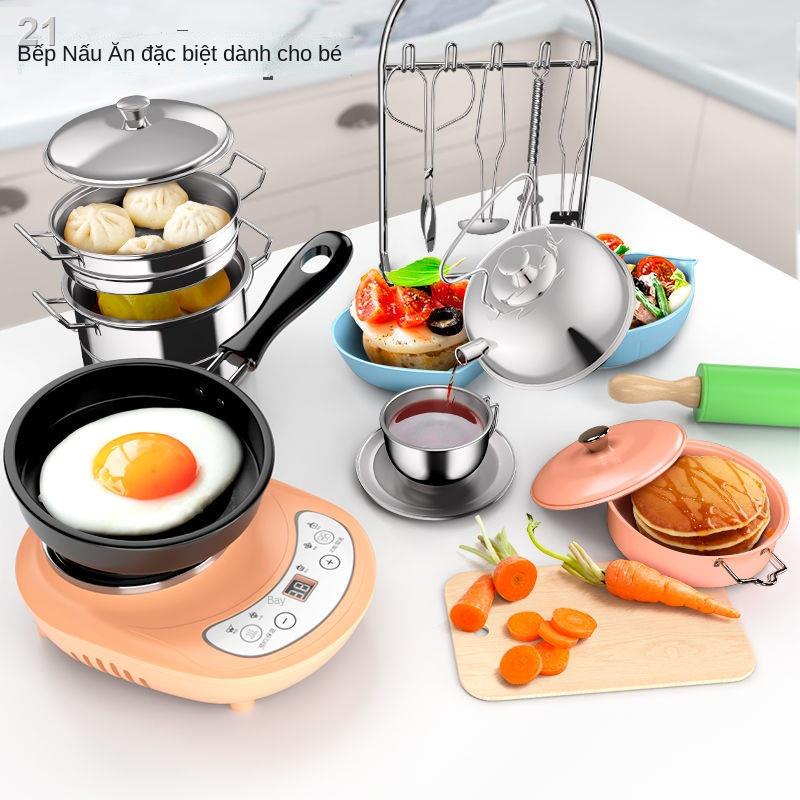 wwBếp mini nấu ăn, ăn thực sự, set đồ, đồ dùng nhà nhỏ thật, chơi nhỏ, bé trai và gái