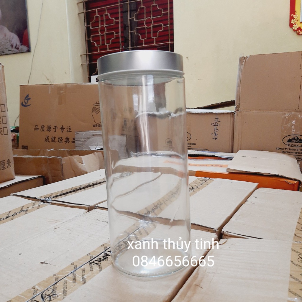 Hũ thủy tinh nắp xoáy inox 2200ml - Mã 1089L