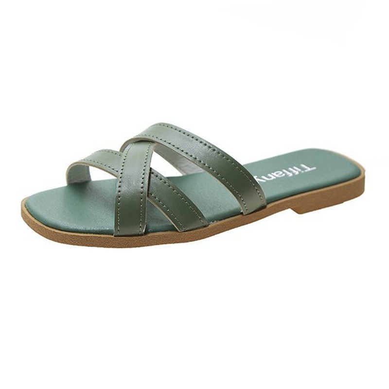 Giày Sandal Nữ Hở Ngón Quai Chéo Cổ Điển
