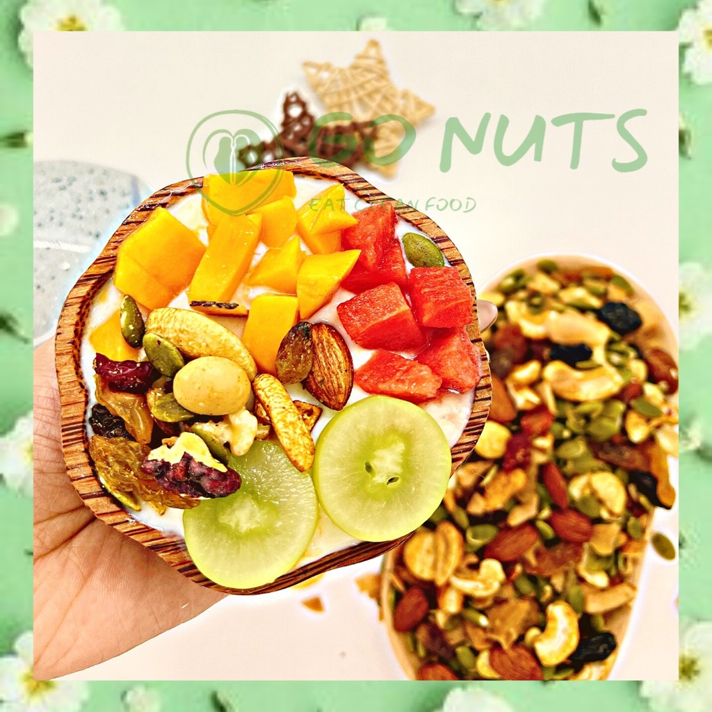 Granola Siêu hạt 500g GO NUTS không yến mạch có macca Ngũ cốc dinh dưỡng hỗ trợ giảm cân ăn kiêng không đường thuần chay
