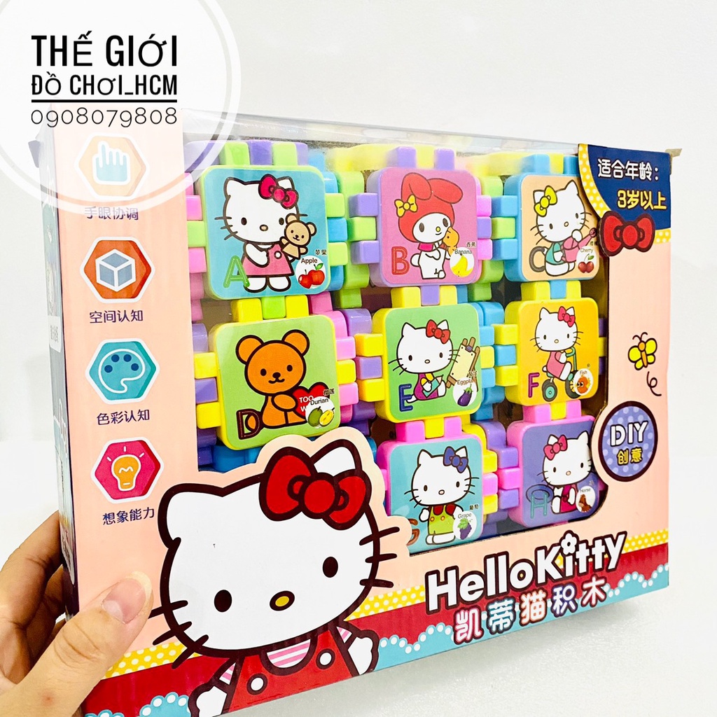 [HOT-BỔ ÍCH] Đồ chơi thảm lắp ghép/ xếp hình heo Peppa/ Kitty cho bé thoả sức sáng tạo, lego lắp ghép thảm, nút lớn 8523