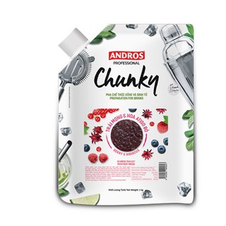 Mứt trái cây Andros Chunky túi 1kg Trái mọng & Hoa Atiso đỏ