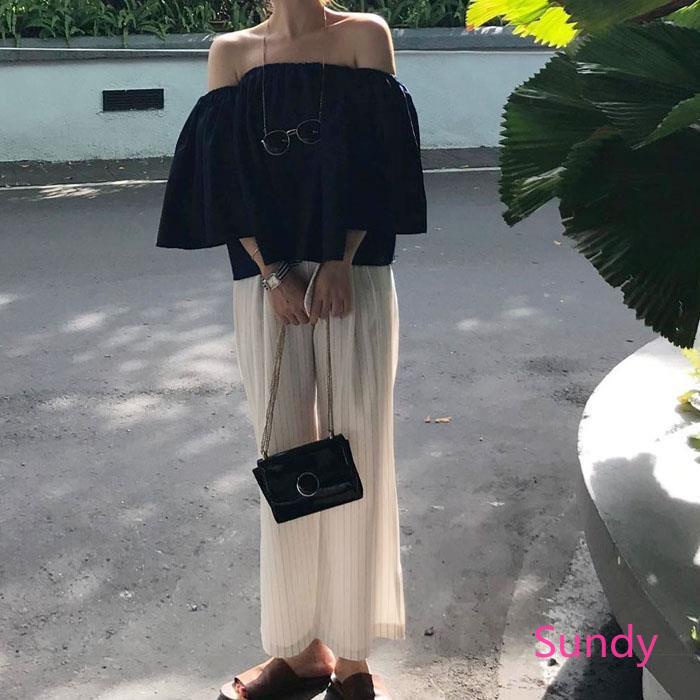 Áo Sơ Mi Trễ Vai Dáng Rộng Thời Trang Mùa Hè Hàn Quốc Quyến Rũ Dành Cho Nữ