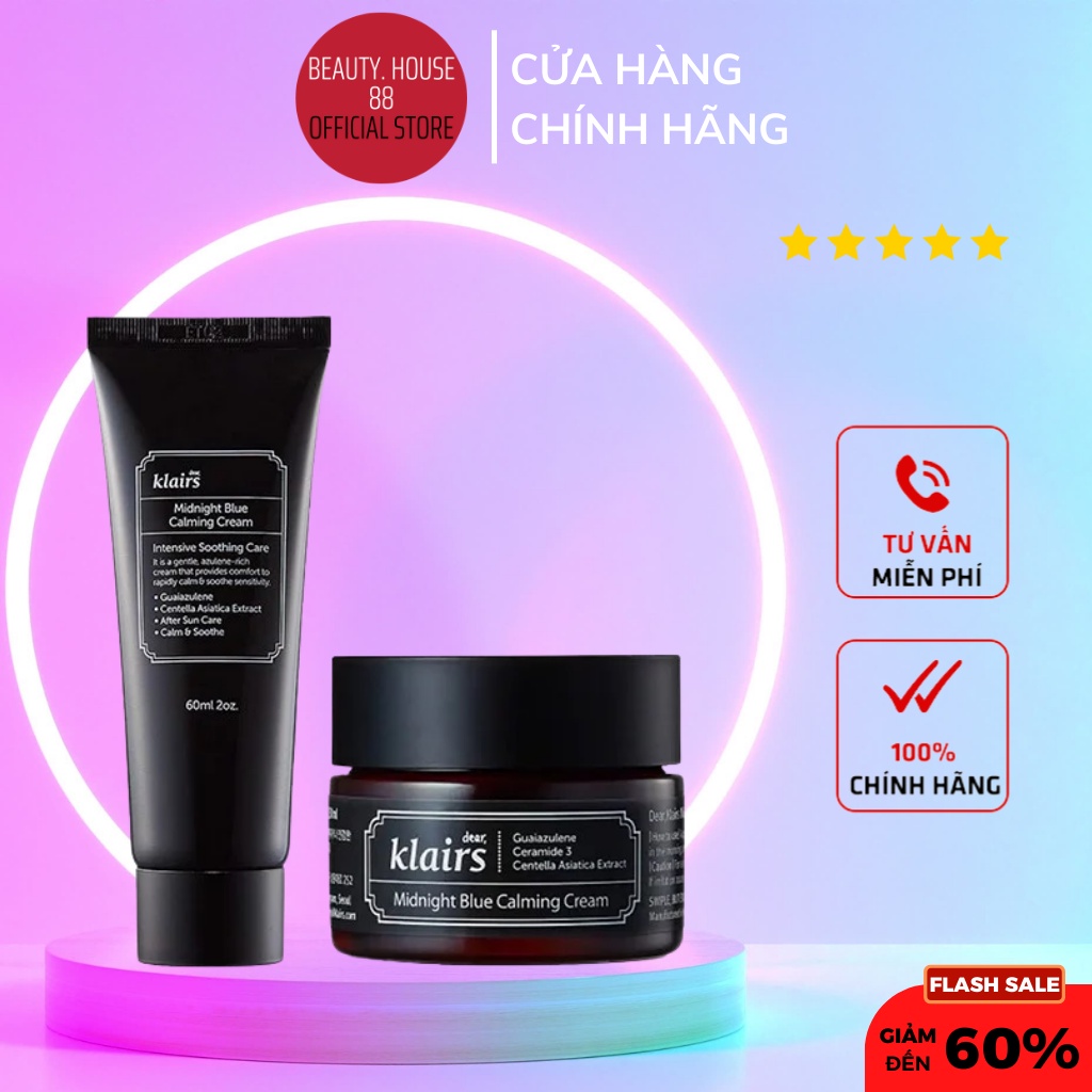 Kem dưỡng phục hồi da Klairs Midnight Blue Calming Cream