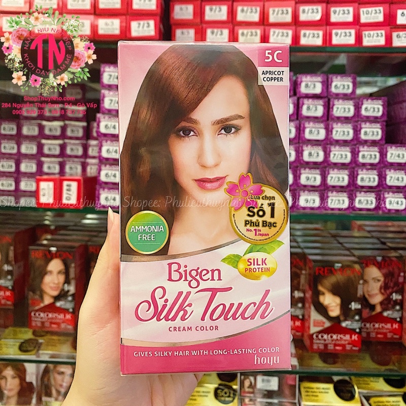 Thuốc Nhuộm Tóc Phủ Bạc Bigen Silk Touch Cream Color số 5C Apricot Copper (Nâu Đồng)