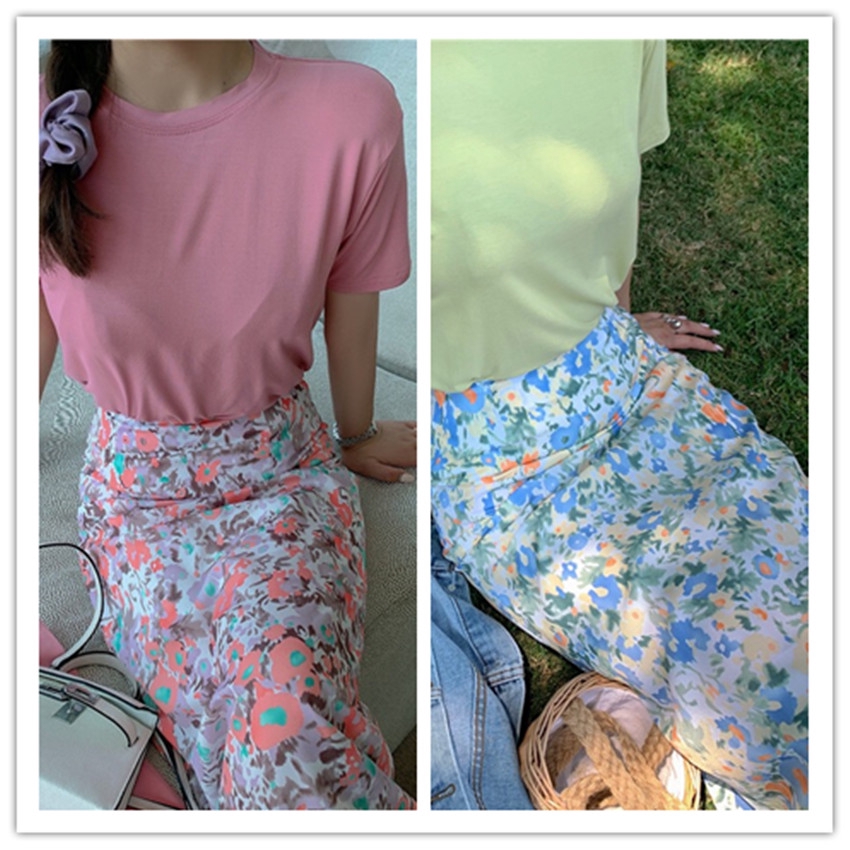 Chân Váy Voan Dài Lưng Cao In Hoa Kiểu Pháp Ngọt Ngào Cho Nữ | BigBuy360 - bigbuy360.vn