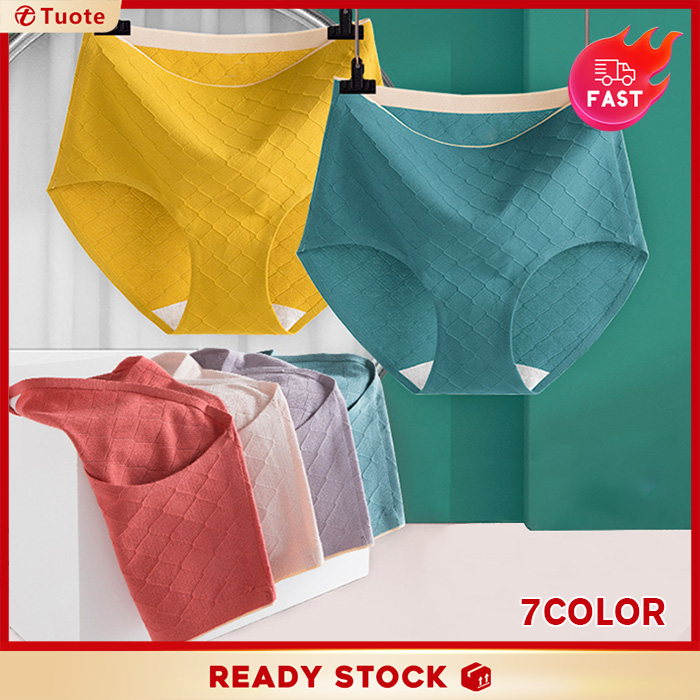 L~2XL Tuote Ready Stock Women's Panties Graphene High-Waisted Seamless Underpants Belly-Fitting Jacquard Antibacterial Female Briefs | WebRaoVat - webraovat.net.vn