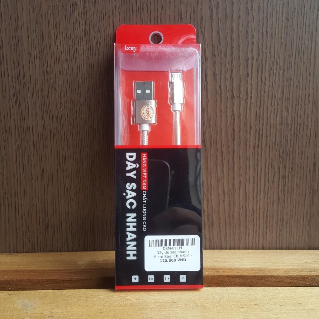 Dây Sạc Dù Nhanh Micro USB Chính Hãng Bagi MS100 – Bảo Hành 12 Tháng