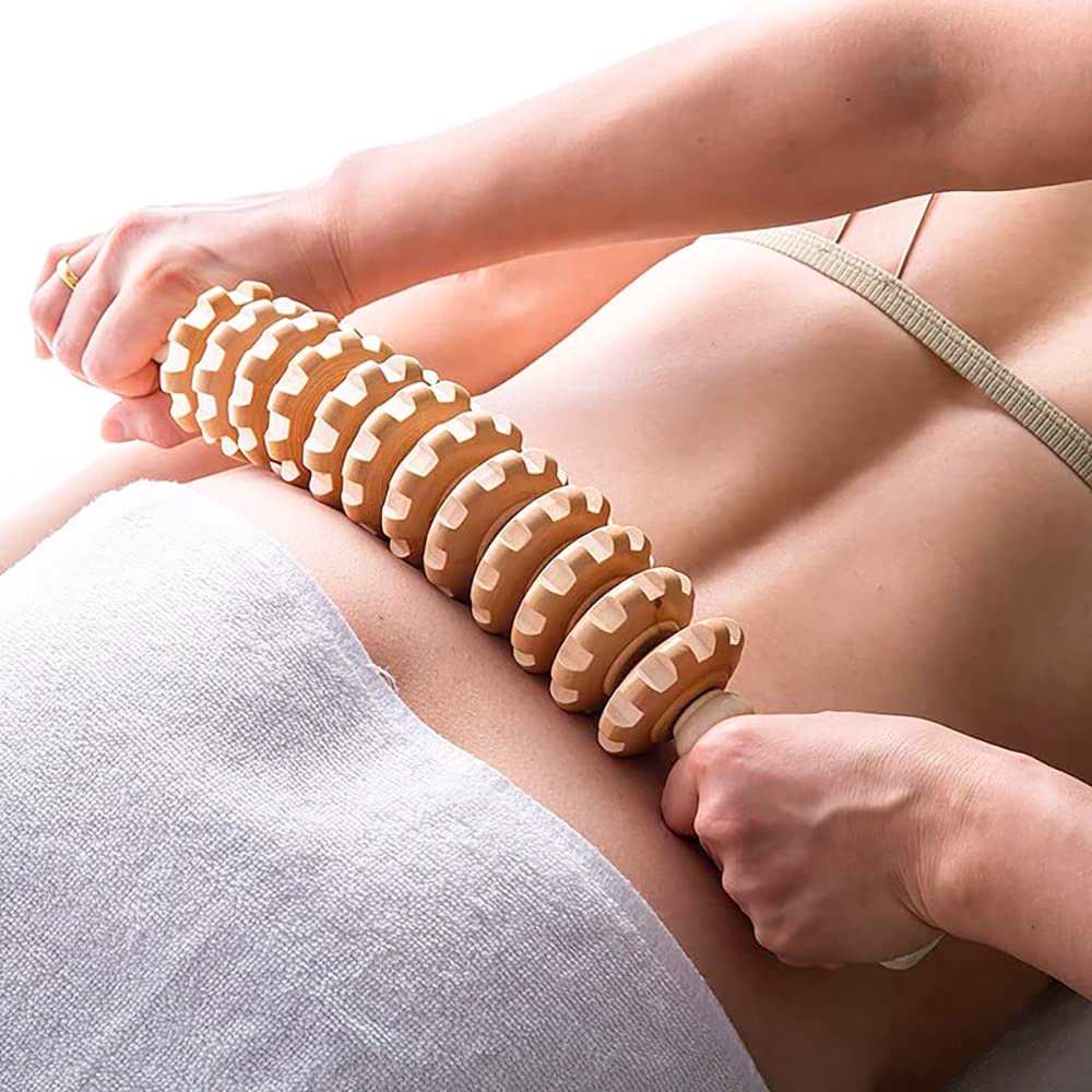Dụng Cụ Cây Lăn Massage Bằng Gỗ AjiDO - Massage Toàn Thân, Giảm Đau Mỏi và Thư Giãn Hiệu Quả