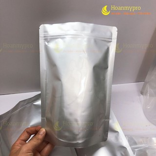 Túi zip bạc đựng thực phẩm 1kg túi zipper đáy đứng 1 mặt bạc dày đẹp BaoBiHoanMypro