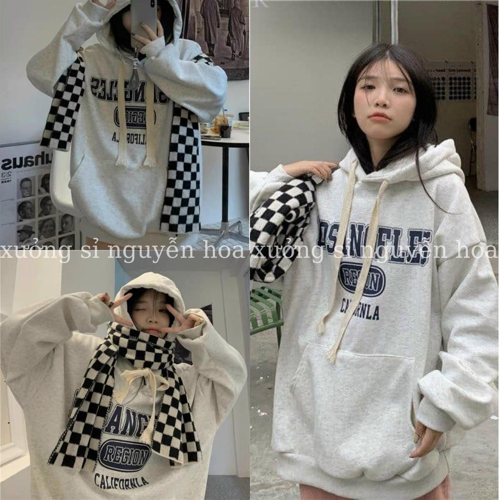 Áo hoodie dây rút bản to in chữ losangfles form dáng rộng unisex nam nữ mặc được phong cách hàn quốc Xưởng Sỉ Nguyễn Hoa | BigBuy360 - bigbuy360.vn