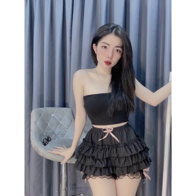 Set Áo Ống Trắng Kèm Quần Xốp Trắng