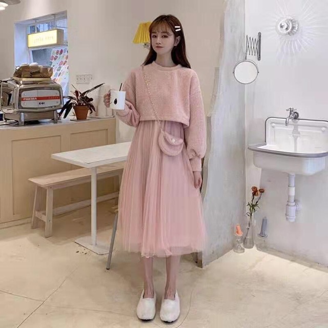 Set váy công chúa tiểu thư kèm túi chéo | BigBuy360 - bigbuy360.vn