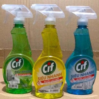 Chai nước lau kính/lau đa năng/ lau bếp cif 520ml