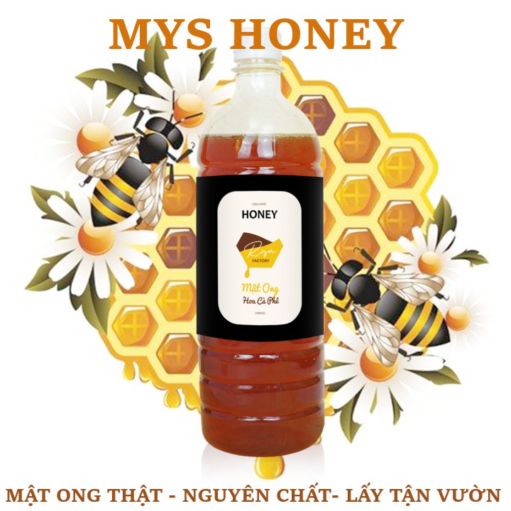 Mật ong thật, BỘ 2 CHAI mật ong nguyên chất tổng 500ml Mys Honey