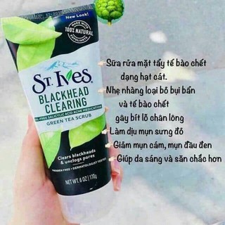 Sữa rửa mặt tẩy tế bào chết St Ives trà xanh