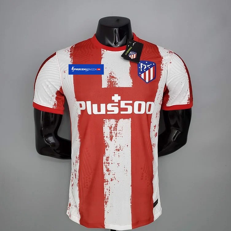 Áo Atletico Madrid sọc đỏ trắng sân nhà 2021/22 bản Body Fit PLAYER SF cao cấp