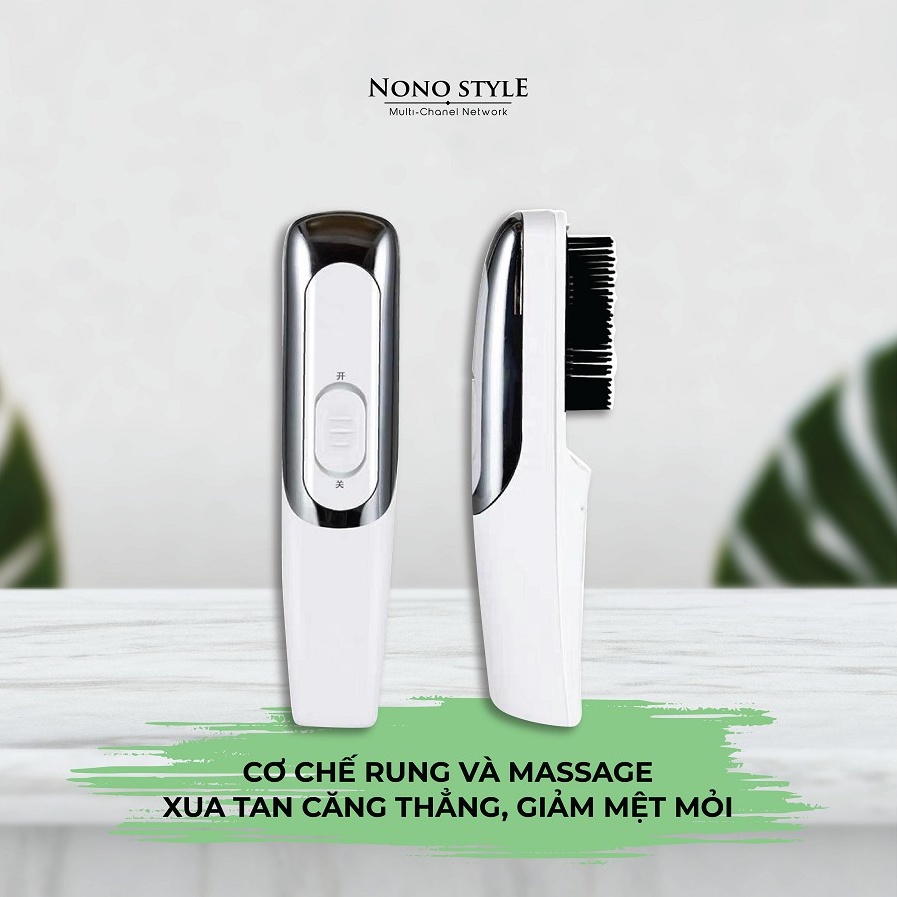 Lược Massage đầu trị liệu - Chăm sóc tóc bằng hồng ngoại, ngăn rụng tóc, kích thích nang tóc - BH 3 tháng