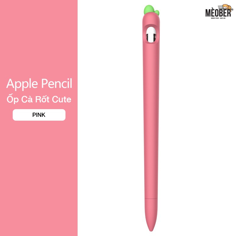 Case bảo vệ Apple Pencil thế hệ 1 và 2, ốp cover Apple Pencil Cà Rốt, chất liệu silicon cao cấp (3 màu)